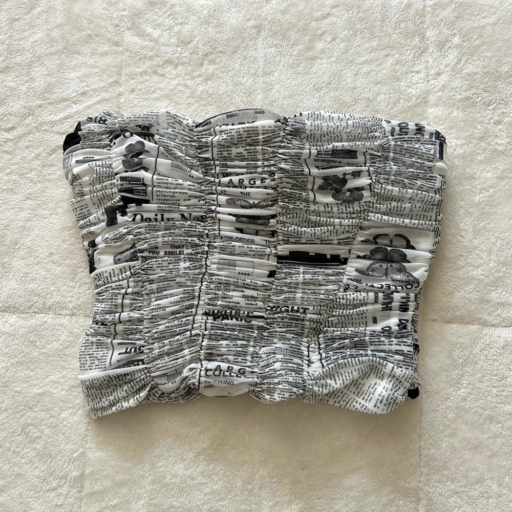 Zara Newspaper Print Tube Top